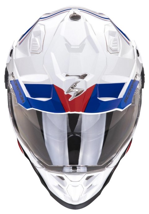 SCORPION KASK DUAL ENDURO / ADVENTURE ADF-9000 AIR DESERT WHITE/BLUE/RED KOLOR BIAŁY/NIEBIESKI/CZERWONY ROZMIAR M