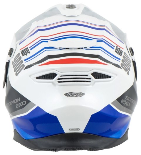 SCORPION KASK DUAL ENDURO / ADVENTURE ADF-9000 AIR DESERT WHITE/BLUE/RED KOLOR BIAŁY/NIEBIESKI/CZERWONY ROZMIAR M