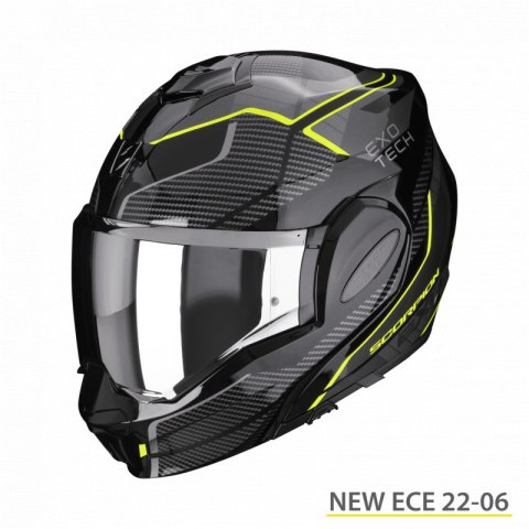 SCORPION KASK SZCZĘKOWY (SZCZĘKA DO TYŁU) EXO-TECH ANIMO BLACK/NEON YELLOW KOLOR CZARNY/ŻÓŁTY FLUO ROZMIAR L