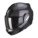 SCORPION KASK SZCZĘKOWY (SZCZĘKA DO TYŁU) EXO-TECH CARBON SOLID BLACK KOLOR CZARNY POŁYSK (KARBON) ROZMIAR M