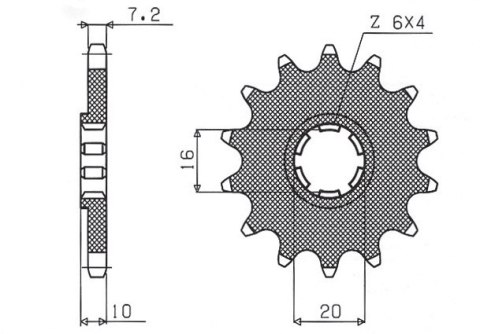 SUNSTAR ZĘBATKA PRZEDNIA 799 14 SUZUKI GZ 125 '98-'11 (-1), GN 125, VL 125 INTRUDER (JTF410.14) (ŁAŃC. 428) (79914JT)