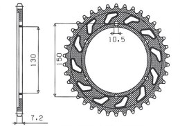 SUNSTAR ZĘBATKA TYLNA 300 44 YAMAHA TDM 900 '02-'13, HONDA XL 600V TRANSALP '91-'99 (JTR300.44) (ŁAŃC. 525) (30044JT)