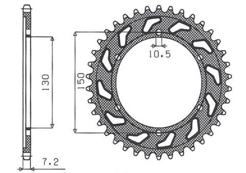 SUNSTAR ZĘBATKA TYLNA 300 44 YAMAHA TDM 900 '02-'13, HONDA XL 600V TRANSALP '91-'99 (JTR300.44) (ŁAŃC. 525) (30044JT)