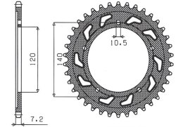 SUNSTAR ZĘBATKA TYLNA 4398 50 SUZUKI GSR 600 '05-'10 (JTR1792.50) (ŁAŃC. 525) (439850JT)