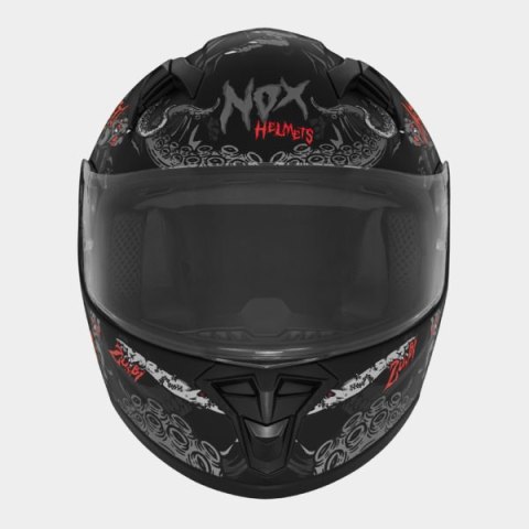 NOX KASK INTEGRALNY (FULL FACE) N731 ZUMBI KID / JUNIOR (DZIECIĘCY) KOLOR CZARNY/CZERWONY MAT ROZMIAR L