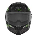 NOX KASK INTEGRALNY (FULL FACE) N731 ZUMBI KID / JUNIOR (DZIECIĘCY) KOLOR CZARNY/ZIELONY FLUO MAT ROZMIAR L