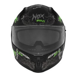 NOX KASK INTEGRALNY (FULL FACE) N731 ZUMBI KID / JUNIOR (DZIECIĘCY) KOLOR CZARNY/ZIELONY FLUO MAT ROZMIAR XL