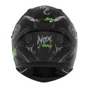 NOX KASK INTEGRALNY (FULL FACE) N731 ZUMBI KID / JUNIOR (DZIECIĘCY) KOLOR CZARNY/ZIELONY FLUO MAT ROZMIAR XL