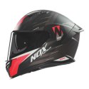 NOX KASK INTEGRALNY (FULL FACE) Z BLENDĄ N401 CROWER KOLOR CZARNY/CZERWONY MAT ROZMIAR L