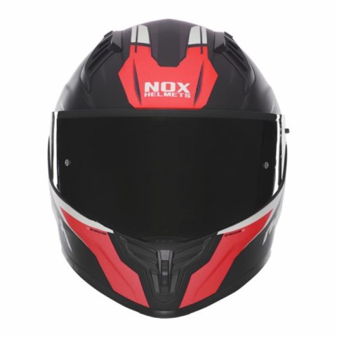NOX KASK INTEGRALNY (FULL FACE) Z BLENDĄ N401 CROWER KOLOR CZARNY/CZERWONY MAT ROZMIAR M