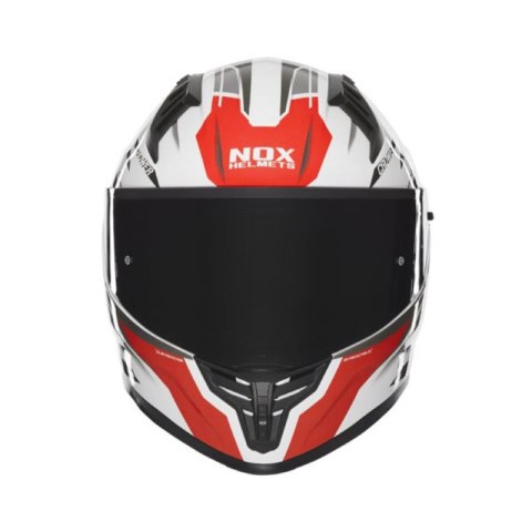 NOX KASK INTEGRALNY (FULL FACE) Z BLENDĄ N401 CROWER KOLOR CZARNY/CZERWONY/BIAŁY ROZMIAR M