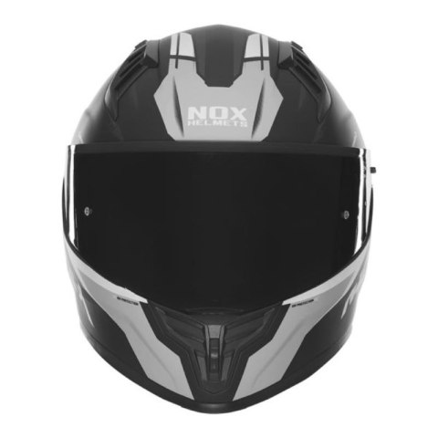 NOX KASK INTEGRALNY (FULL FACE) Z BLENDĄ N401 CROWER KOLOR CZARNY/SREBRNY MAT ROZMIAR S