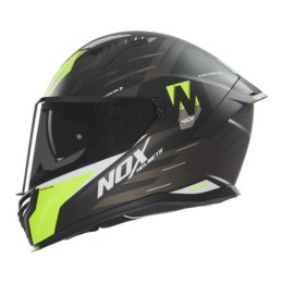 NOX KASK INTEGRALNY (FULL FACE) Z BLENDĄ N401 CROWER KOLOR CZARNY/ŻÓŁTY FLUO MAT ROZMIAR M