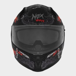 NOX KASK INTEGRALNY (FULL FACE) Z BLENDĄ N401 ZUMBI KOLOR CZARNY/CZERWONY MAT ROZMIAR XL