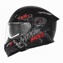 NOX KASK INTEGRALNY (FULL FACE) Z BLENDĄ N401 ZUMBI KOLOR CZARNY/CZERWONY MAT ROZMIAR XXL