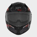 NOX KASK INTEGRALNY (FULL FACE) Z BLENDĄ N401 ZUMBI KOLOR CZARNY/CZERWONY MAT ROZMIAR XXL