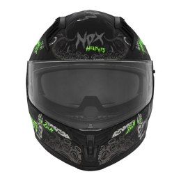 NOX KASK INTEGRALNY (FULL FACE) Z BLENDĄ N401 ZUMBI KOLOR CZARNY/ZIELONY FLUO MAT ROZMIAR L