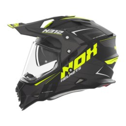 NOX KASK OFFROAD / TRAIL DUOSPORT (DUAL) N312 VAPOR Z SZYBKĄ I BLENDĄ KOLOR CZARNY/ZÓŁTY FLUO MAT ROZMIAR XS