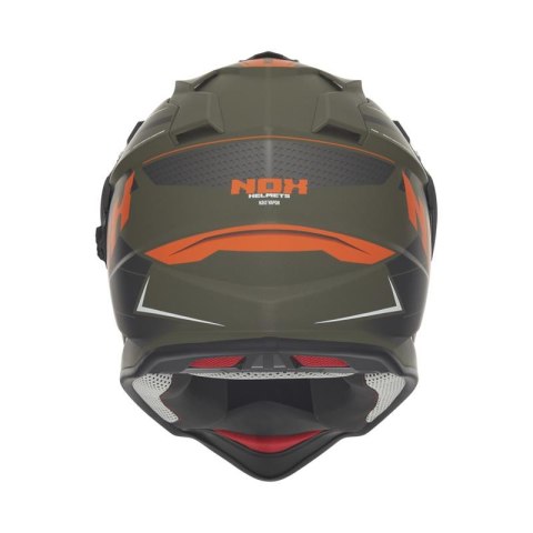NOX KASK OFFROAD / TRAIL DUOSPORT (DUAL) N312 VAPOR Z SZYBKĄ I BLENDĄ KOLOR POMARAŃCZOWY/KHAKI/SZARY MAT ROZMIAR L