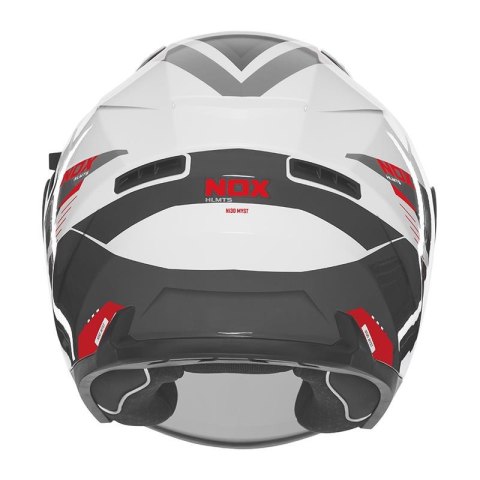 NOX KASK OTWARTY JET Z BLENDĄ N130 MYST KOLOR BIAŁY/CZARNY/CZERWONY ROZMIAR L