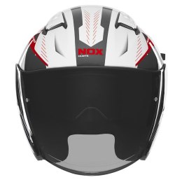 NOX KASK OTWARTY JET Z BLENDĄ N130 MYST KOLOR BIAŁY/CZARNY/CZERWONY ROZMIAR M