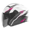 NOX KASK OTWARTY JET Z BLENDĄ N130 MYST KOLOR BIAŁY/CZARNY/RÓŻOWY ROZMIAR L