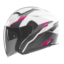 NOX KASK OTWARTY JET Z BLENDĄ N130 MYST KOLOR BIAŁY/CZARNY/RÓŻOWY ROZMIAR L