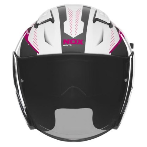 NOX KASK OTWARTY JET Z BLENDĄ N130 MYST KOLOR BIAŁY/CZARNY/RÓŻOWY ROZMIAR L