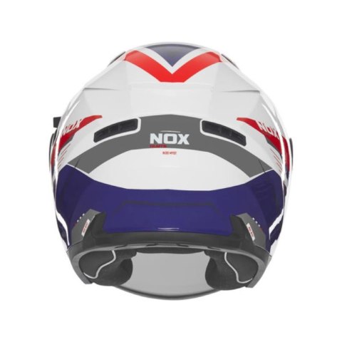 NOX KASK OTWARTY JET Z BLENDĄ N130 MYST KOLOR BIAŁY/NIEBIESKI/CZERWONY ROZMIAR L