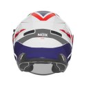 NOX KASK OTWARTY JET Z BLENDĄ N130 MYST KOLOR BIAŁY/NIEBIESKI/CZERWONY ROZMIAR M