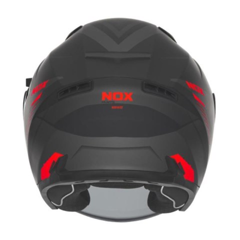 NOX KASK OTWARTY JET Z BLENDĄ N130 MYST KOLOR CZARNY/CZERWONY MAT ROZMIAR L