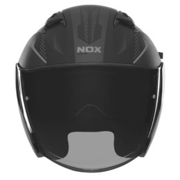 NOX KASK OTWARTY JET Z BLENDĄ N130 MYST KOLOR CZARNY/SREBRNY MAT ROZMIAR S
