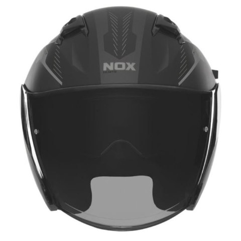 NOX KASK OTWARTY JET Z BLENDĄ N130 MYST KOLOR CZARNY/SREBRNY MAT ROZMIAR S