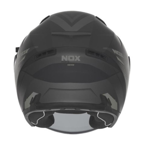 NOX KASK OTWARTY JET Z BLENDĄ N130 MYST KOLOR CZARNY/SREBRNY MAT ROZMIAR S
