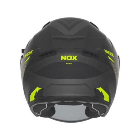 NOX KASK OTWARTY JET Z BLENDĄ N130 MYST KOLOR CZARNY/ŻÓŁTY FLUO MAT ROZMIAR M