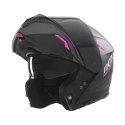 NOX KASK SZCZĘKOWY (FLIP-UP) Z BLENDĄ N968 ULTRA KOLOR CZARNY/RÓŻOWY MAT ROZMIAR M