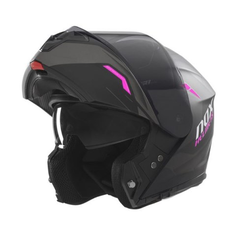 NOX KASK SZCZĘKOWY (FLIP-UP) Z BLENDĄ N968 ULTRA KOLOR CZARNY/RÓŻOWY MAT ROZMIAR XS