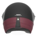 NOX PREMIUM KASK OTWARTY JET HERITAGE LEATHER KOLOR CZARNY MAT/CZERWONY ROZMIAR M