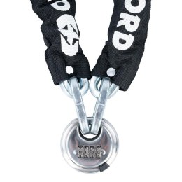 OXFORD ŁAŃCUCH ZABEZPIECZENIE ANTYKRADZIEŻOWE Z KŁÓDKĄ NA SZYFR 9.5mm x 1.5m