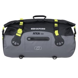 OXFORD TORBA AQUA T-50 ROLLBAG WODOODPORNA POJEMNOŚĆ 50L KOLOR CZARNY/SZARY/ŻÓŁTY FLUO