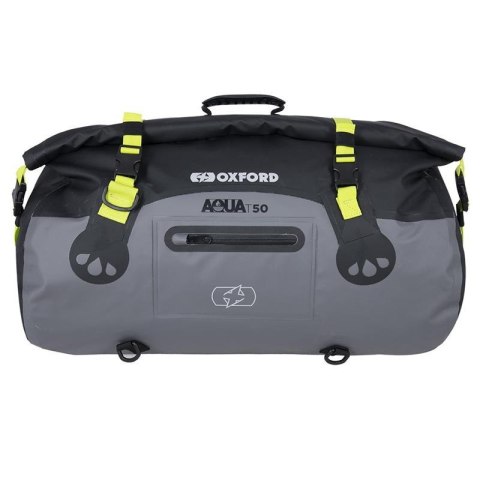 OXFORD TORBA AQUA T-50 ROLLBAG WODOODPORNA POJEMNOŚĆ 50L KOLOR CZARNY/SZARY/ŻÓŁTY FLUO