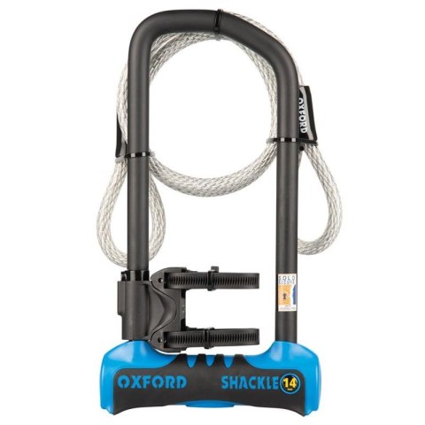 OXFORD ZABEZPIECZENIE ANTYKRADZIEŻOWE KŁÓDKA SHACKLE 14 PRO U-LOCK 320mm x 177mm KOLOR NIEBIESKI