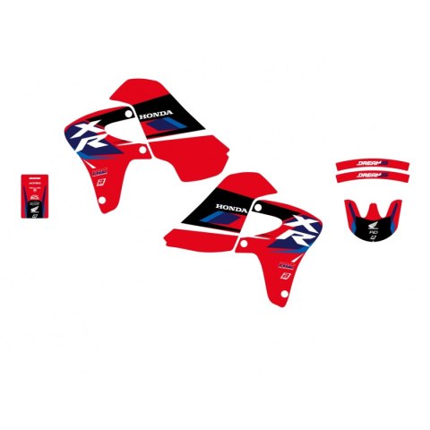BLACKBIRD KOMPLET NAKLEJEK (OKLEIN) HONDA XR 650R '00-'09 DREAM 5 KOLOR CZERWONY