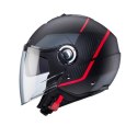 CABERG PROMOCJA KASK OTWARTY JET Z BLENDĄ MODEL RIVIERA V4X GEO KOLOR CZARNY MAT/CZERWONY/SZARY ROZMIAR XS