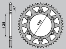 GROSSKOPF PROMOCJA ZĘBATKA TYLNA STALOWA ULTRALIGHT / SAMOCZYSZCZĄCA (SELF CLEANING) 899 52 KTM SX/SXF/SX-F/EXCF/EXC-F/EXC/LC4/S
