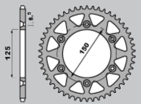 GROSSKOPF PROMOCJA ZĘBATKA TYLNA STALOWA ULTRALIGHT / SAMOCZYSZCZĄCA (SELF CLEANING) 899 52 KTM SX/SXF/SX-F/EXCF/EXC-F/EXC/LC4/S