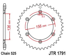 JT ZĘBATKA TYLNA 4365 42 SUZUKI DR 650 SE '96-'12 (436542JT) (ŁAŃC. 525)