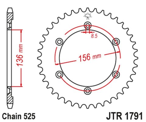 JT ZĘBATKA TYLNA 4365 42 SUZUKI DR 650 SE '96-'12 (436542JT) (ŁAŃC. 525)