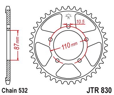 JT ZĘBATKA TYLNA ALUMINIOWA 7075-T6 (ERGAL) 4675 42 KTM 200 DUKE/RC '15-'20 KOLOR POMARAŃCZOWY - ZAMÓWIĆ