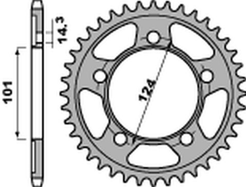 PBR ZĘBATKA TYLNA 4508 42 C45 KTM 950/990/1190 RC8 /DUKE/ SUPERMOTO (JTR898.42) (ŁAŃC. 525)